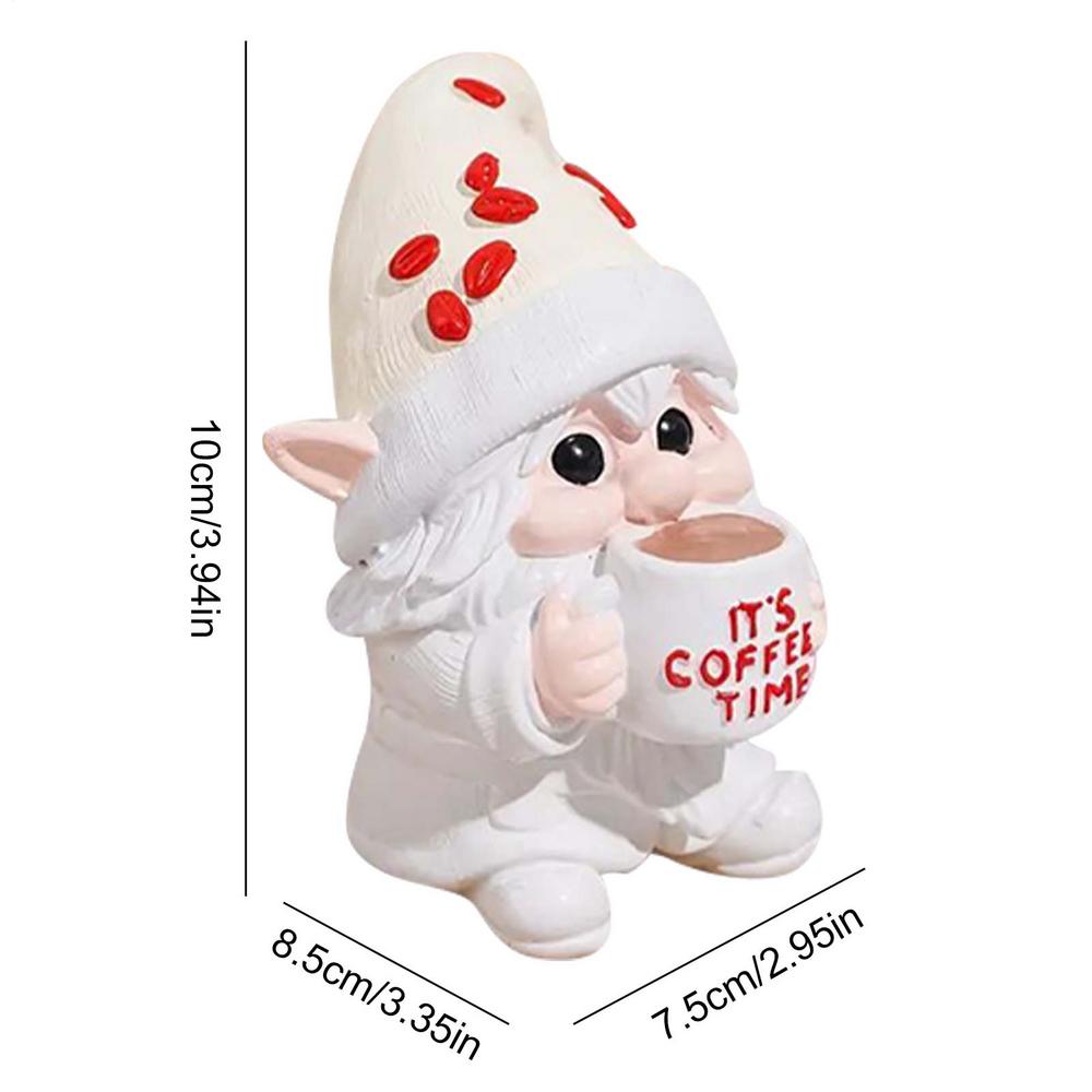 

Gnome Figurines Coffee Table Decorations Resin Figurines for Home Living Room Bedroom Kitchen Mantel Shelf Counter Winter білий