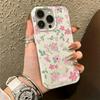 Phone Case For Iphone 17 Air 11 Pro Max 15 Plus 16 14 13 12 White Silicone Shockproof Anti Slip Protective Pink Floral Cover