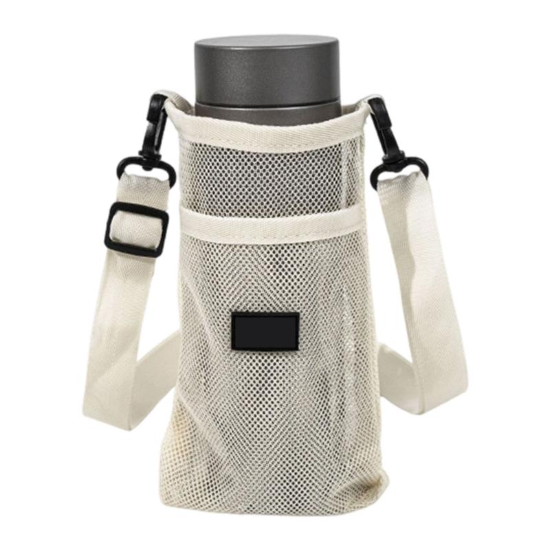 Meshes Water Bottle Holder Sleeve Water Bottle Carriers Bag for Clear Hydrations Monitoring Zippers Access Oxford Fabric