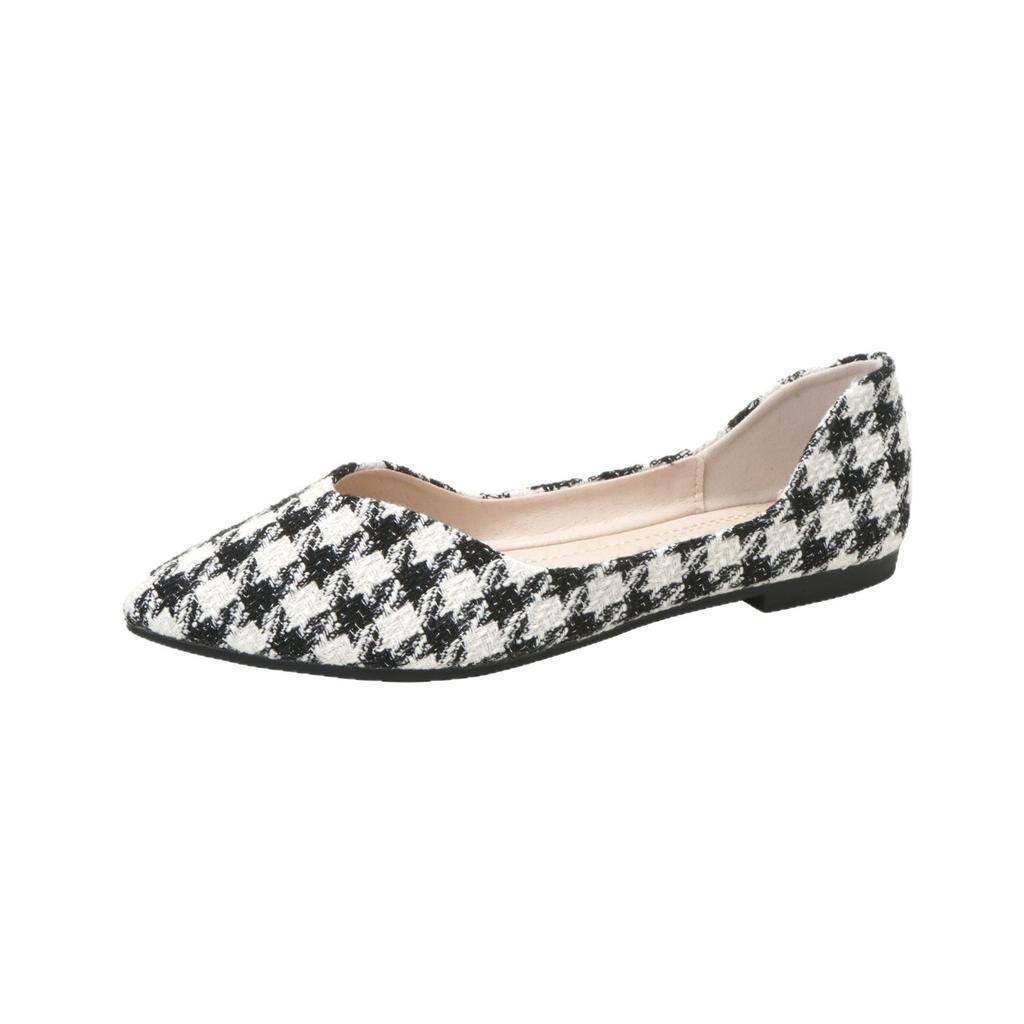 Khaki Flats Spring and Autumn Single Shoes Women's 2025 New Spring and Autumn Shallow Mouth Shoes Temperament Lady Large Size Pointed Ladyshoes
