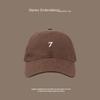 Korean Style Baseball Cap Sunscreen Cotton Peaked Hat All Match Embroidered 7 Cap  Streetwear
