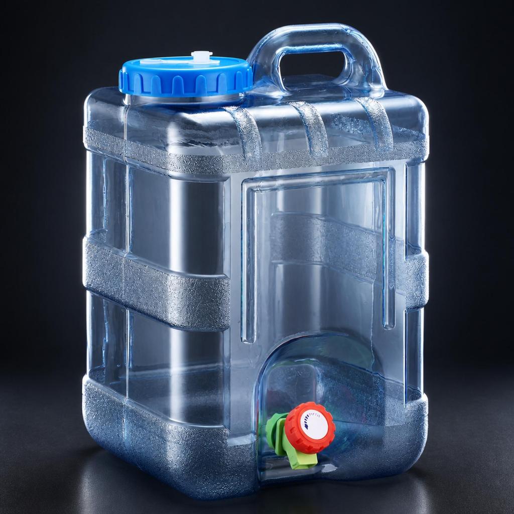 15L Portable Water Tank Lightweight with Dispensing Tap Sturdy for Outdoor Activities,