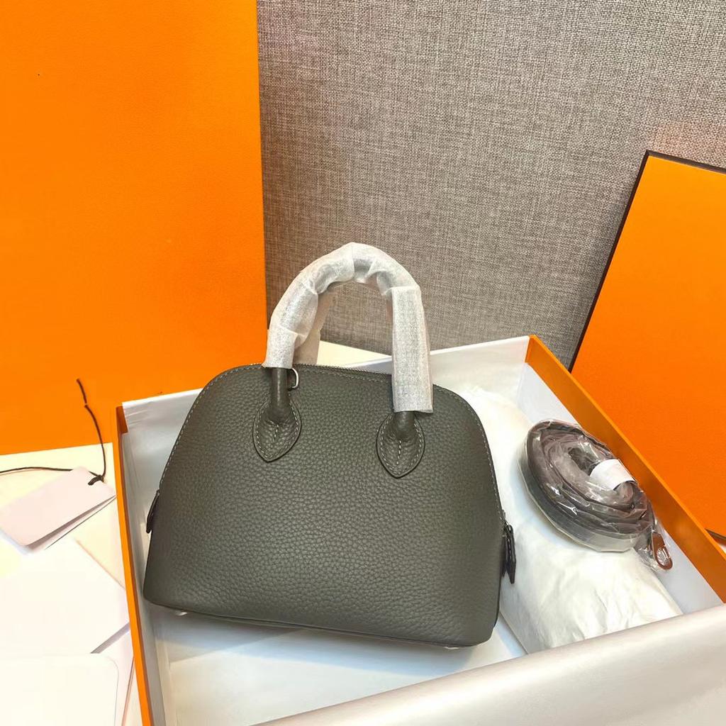 Kann mit Shell Bag Lychee Muster Togo Rindsleder Einzel Schulter Diagonal Kreuz Hand-gehalten Leder Frauen Stil Mode Klassische Frauen Stil beschriftet werden