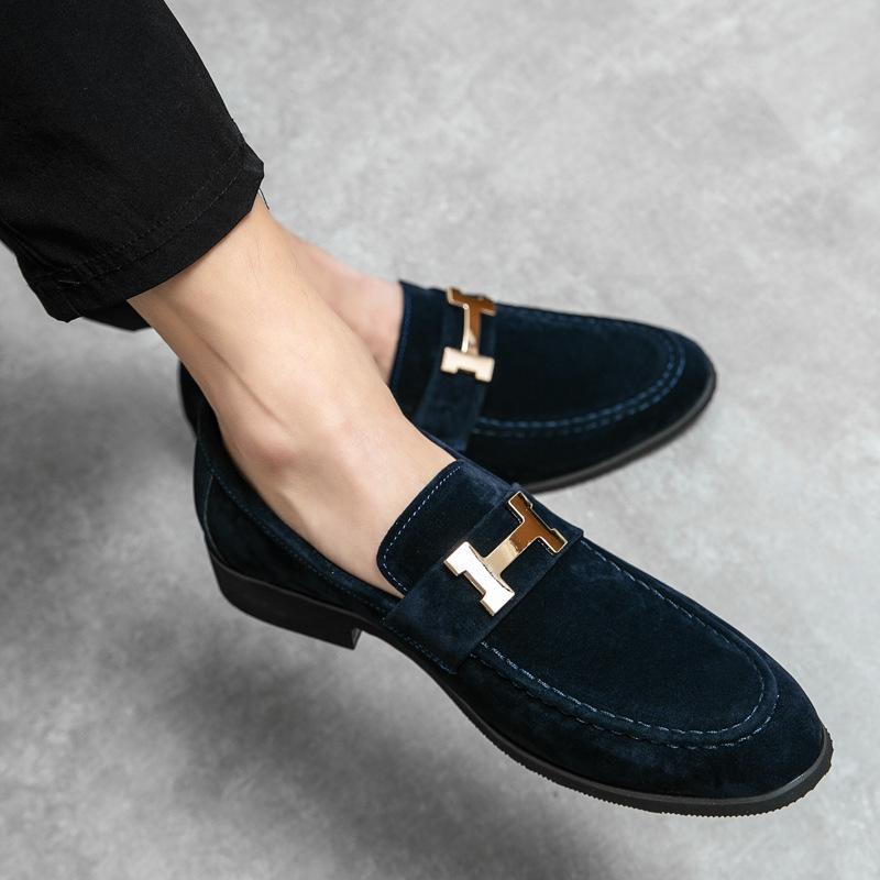 Große Größe mattes Leder Beanie Schuhe Herren Frühling und Herbst Neu Faul Britische Herrenschuhe Friseur Kleine Lederschuhe