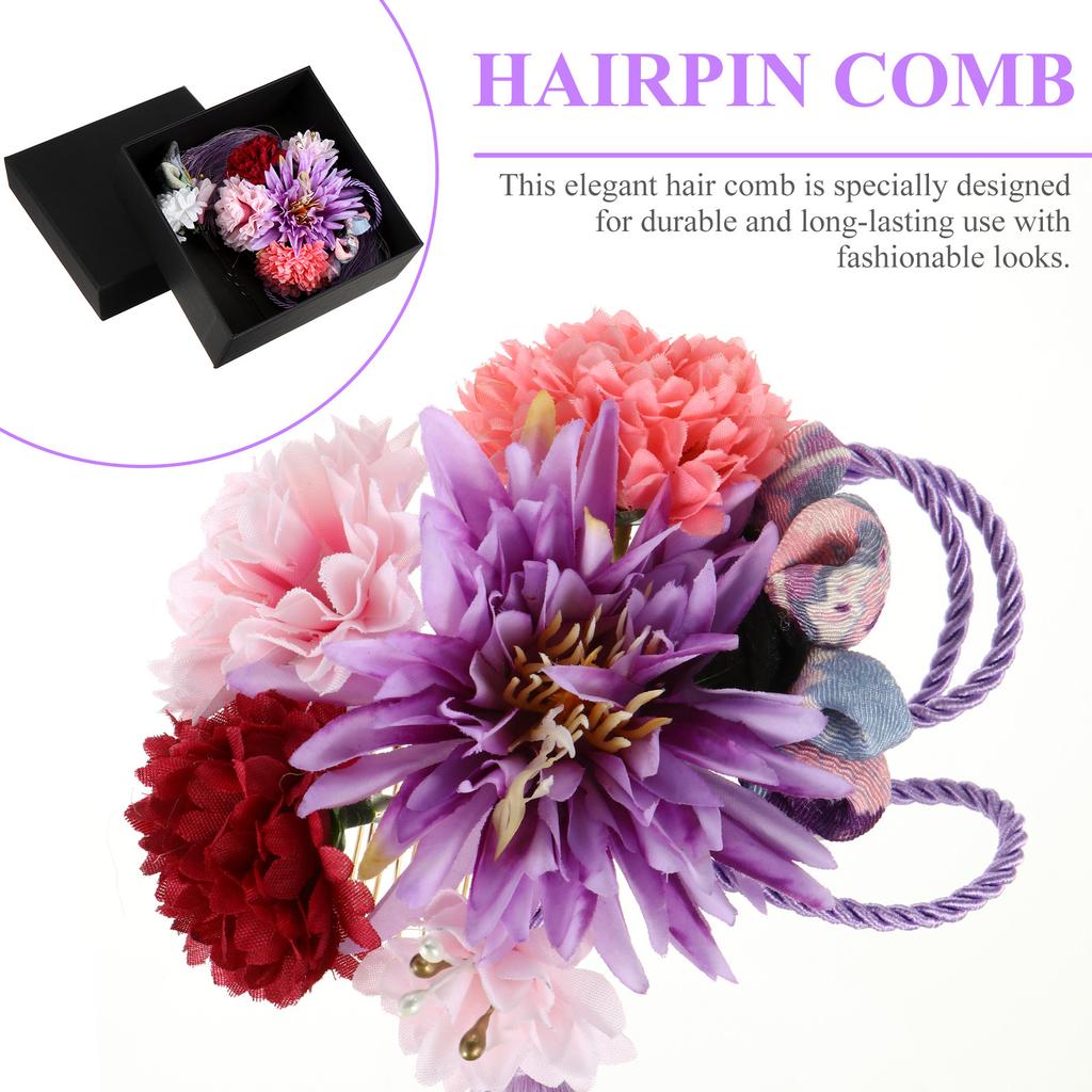 2Pcs Elegant Flower Tassel Hair Combs Japanese Style Wedding Bridal Hairpins Lightweight Headwear for Women Party Bridal Hair