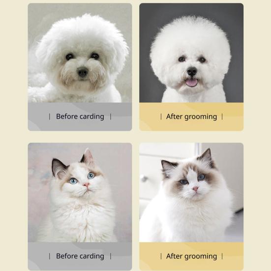 Cat Deshedding Brush Pet Grooming Comb Rounded Angled Teeth Remove Loose Undercoat Massage Dematting Comb for Long Short Hair Cats Dogs
