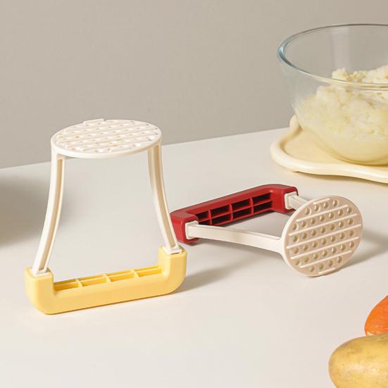 Potato Masher with Ergonomic Handle Manual Potato Press Honeycomb Round Hole Mashed Potato Presser Multi-Functional Kitchen Tool