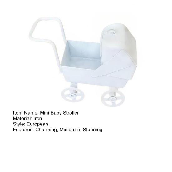 1:12 Miniature Baby Stroller Mini Nursery Car Toy Small Metal Baby Carriage Model for Kids Pretend Play Accessories Doll House Furniture