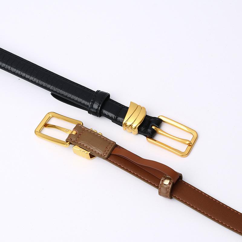 Fashion Trend Crocodile Pattern Belt Women'S Leather Pin Buckle Korean Version Small Suit Decoration Casual Jeans Thin Belt Women