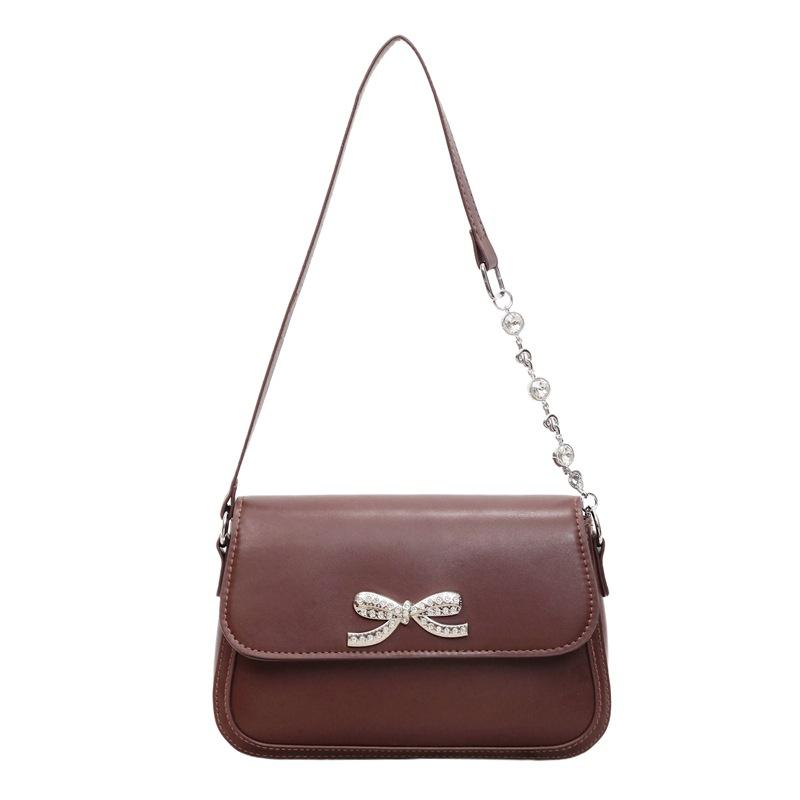 Trend Early Spring Fashion Solid Color Design Foreign Korean Version Bow Casual New Crossbody Portable Small Square Bag