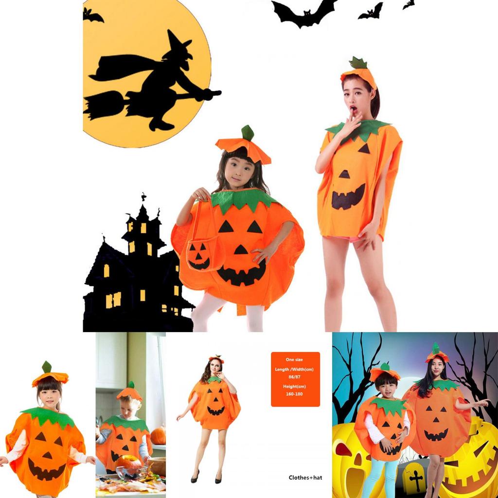 Festive Pumpkin Suit Set For Halloween Party And Cosplay