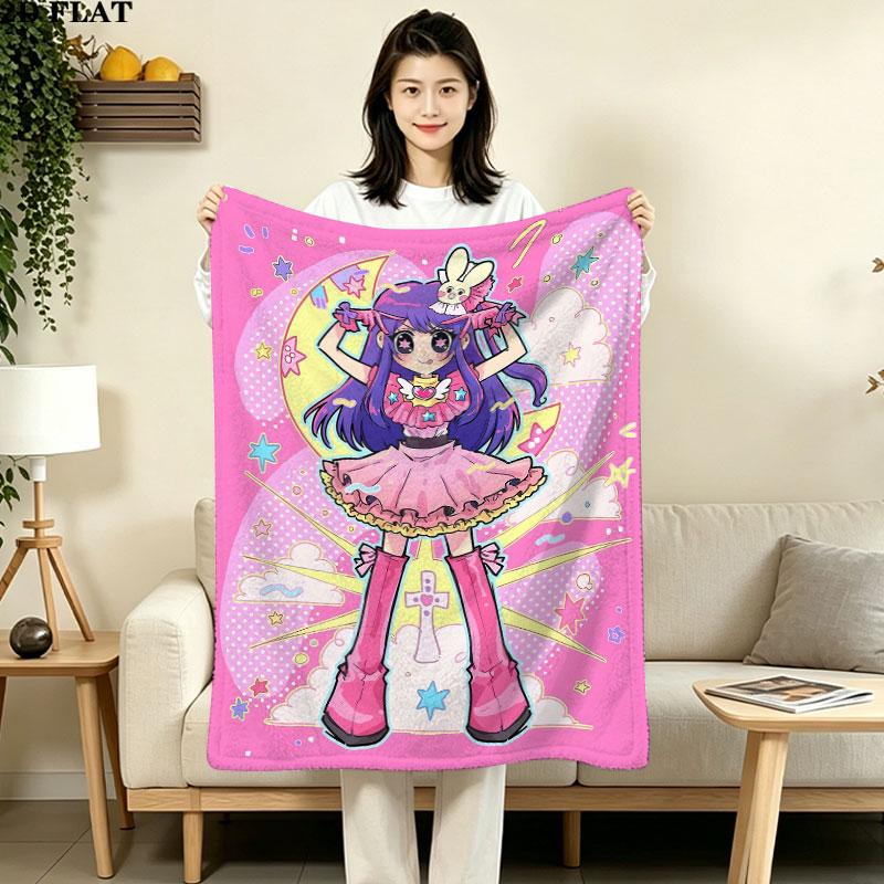 1PC Oshi No Ko Patterned Flannel Blanket Suitable For All Seasons For Home Decor Warmth And Comfort Gifts Holiday Present
