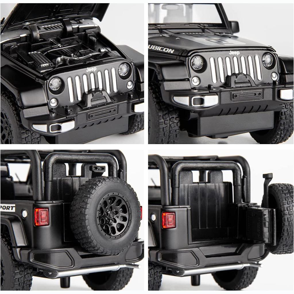 1:Model auta Wrangler v měřítku 32, stahovací autíčko ze zinkové slitiny se zvukem a světlem pro děti, chlapec, dívka