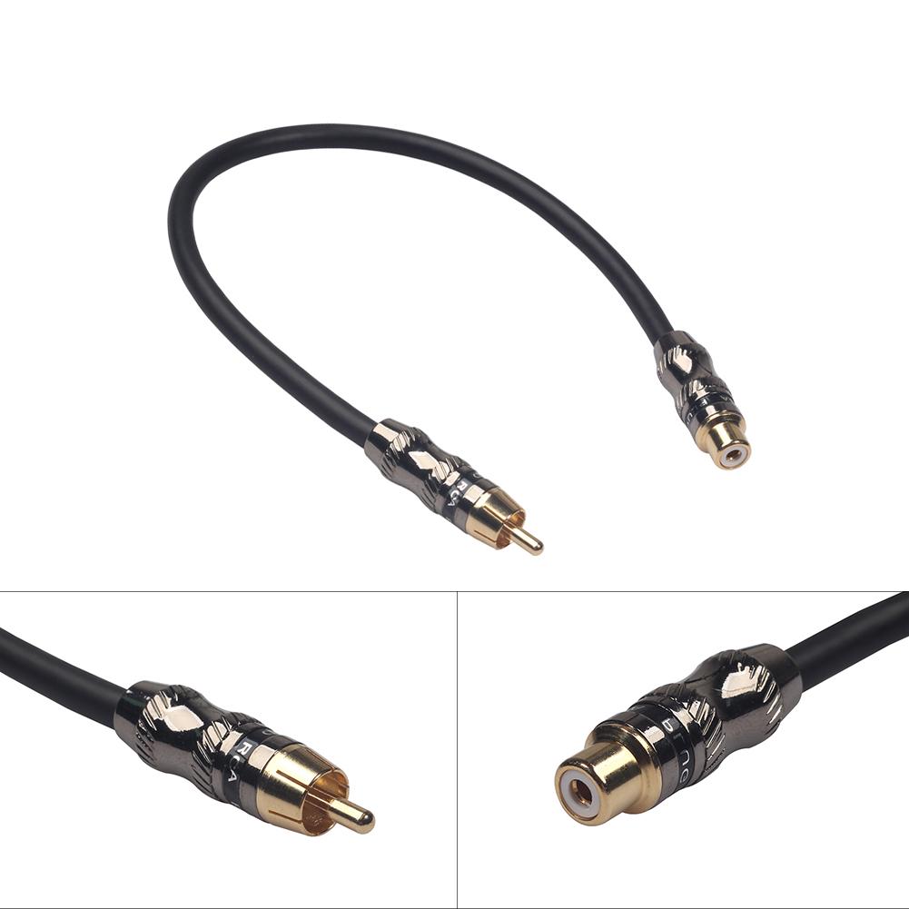 0.3m/1Ft RCA Phono Extension Cable 1 RCA Female To 1 RCA Male Audio Video Cable Cord Wire Line For DVD Players
