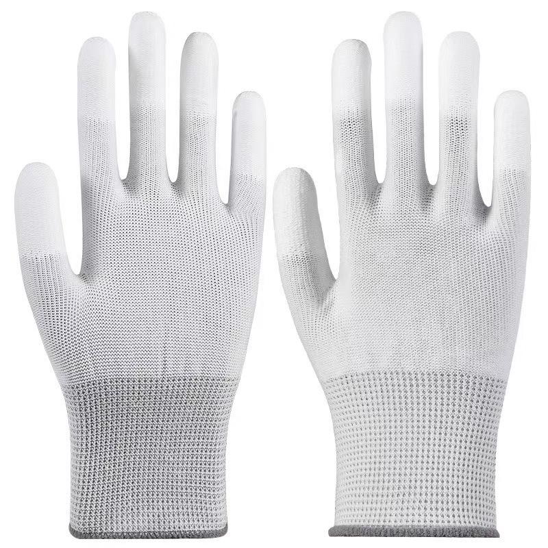 Breathable Anti-static PU Coated Nylon Gloves - Non-slip, Wear-resistant Labor Protection