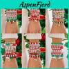 Holiday Christmas Snowman Santa Character Multilayer Beaded Wristband Gift Set For Celebrations