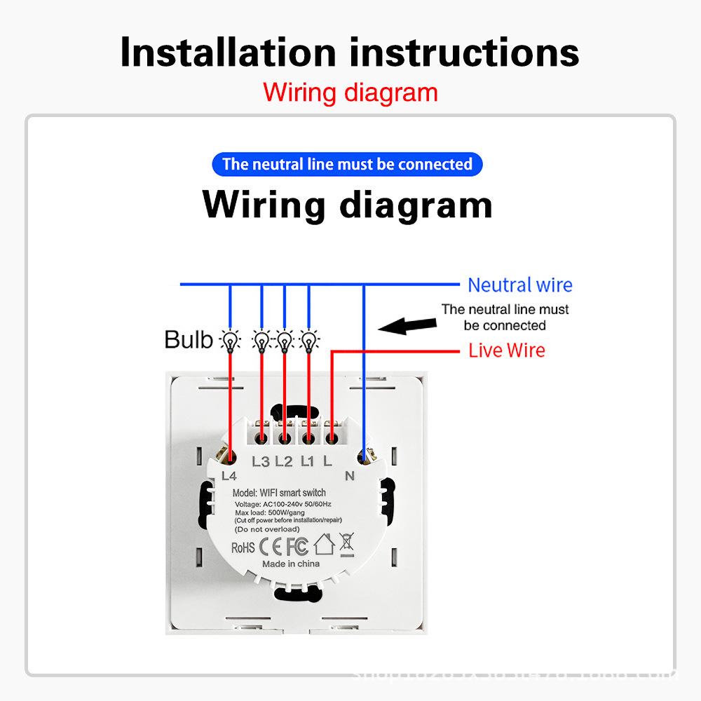 EU Standard WiFi Smart Switch with Alice Voice Control for Smart Home