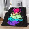 8 Sizes Cute Axolotl Printed Blanket Warm Soft And Comfortable Home Travel Blanket Sofa Bedding Cover Blanket Kids Gamer Gift