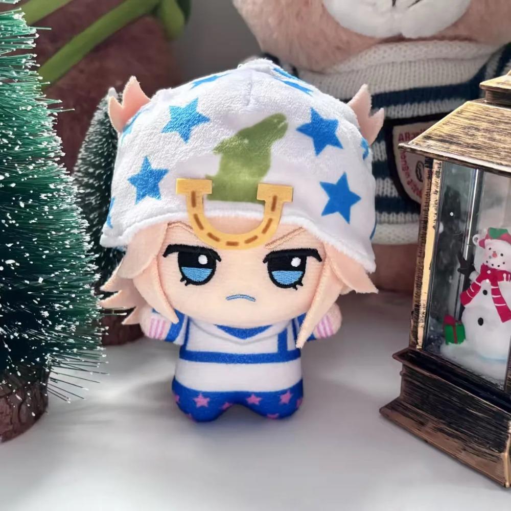 10cm Peluche Jonathan Joestar Giulio Cesare Gyro Zeppeli Con Cappello Bambole Peluche Jojo Cosplay Bambola Peluche Giocattoli Ciondoli Regalo di Natale