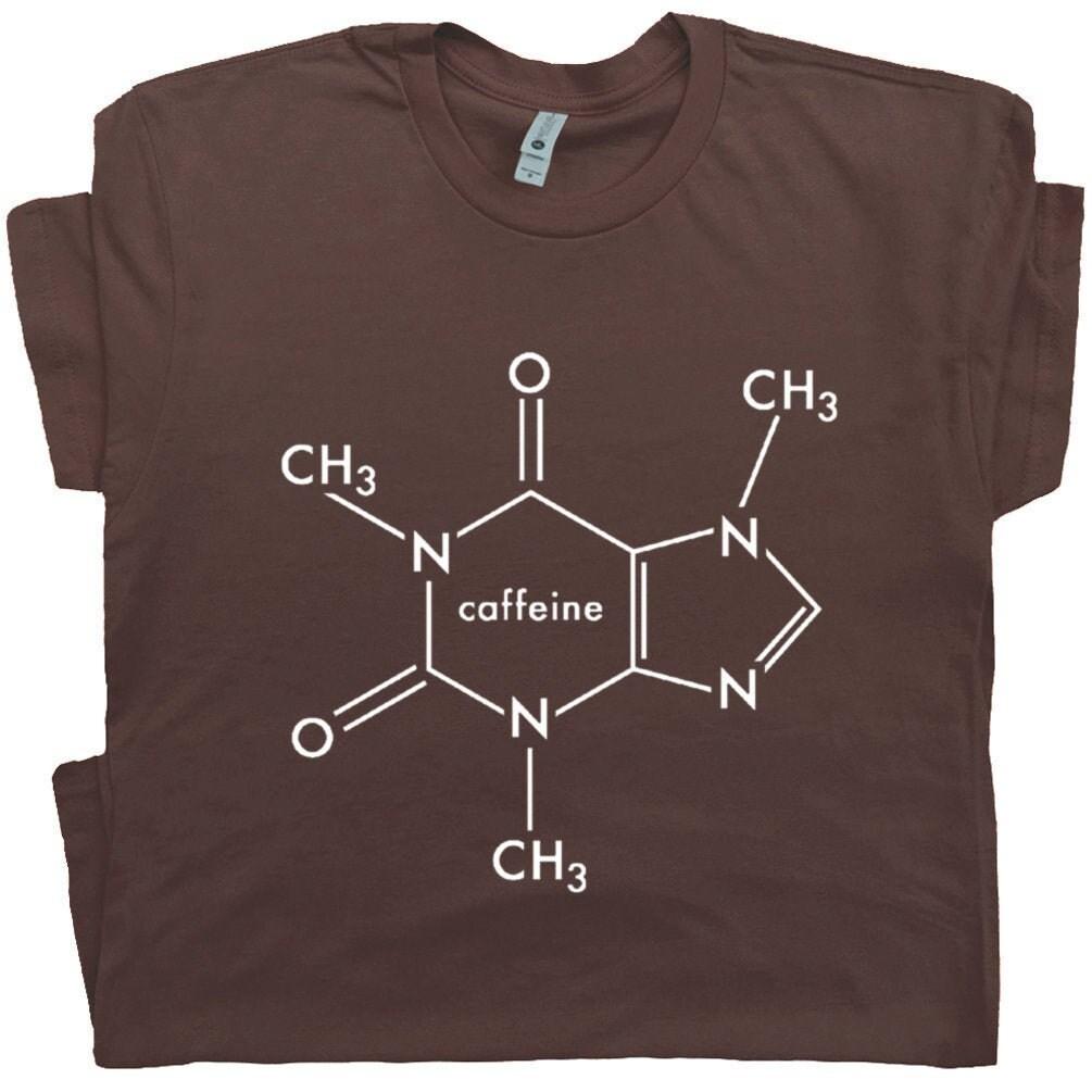 Coffee T Shirt Cool Coffee Shirt for Men Women Guys Ladies Funny Caffeine Molecule Graphic Tee Gift For Coffee Drinker Retro Novelty Tee