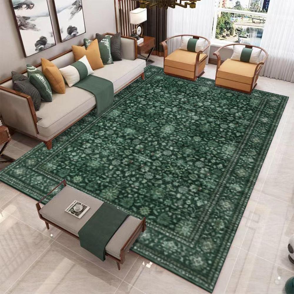 Vintage Smaragdgroen Vloerkleed Boho Donkergroen Wasbaar Woonkamer Entree Vloerkleed Antislip Badkamer Deurmat Perzisch