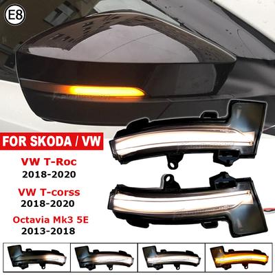 For Skoda Octavia Mk3 A7 5E Dynamic LED Turn Signal Blinker Mirror Flasher Light 2014 2015 2016 2017 2018