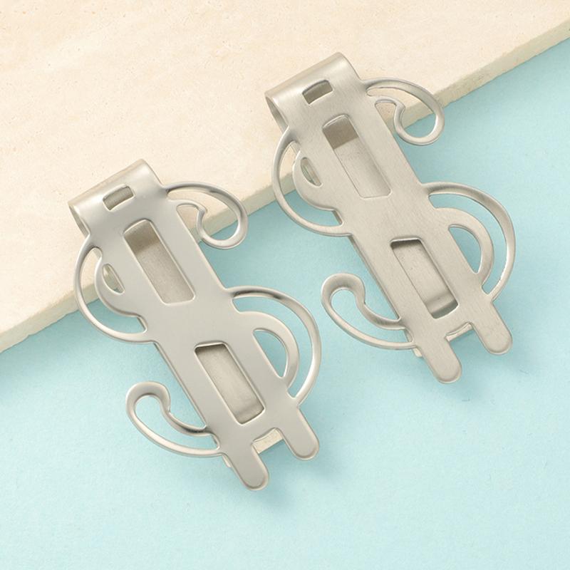 1Pcs Slim Money Clip Stainless Steel Cash Bills Credit Clip  Dollar Design  Coin Banknote Cash Clamp Holder