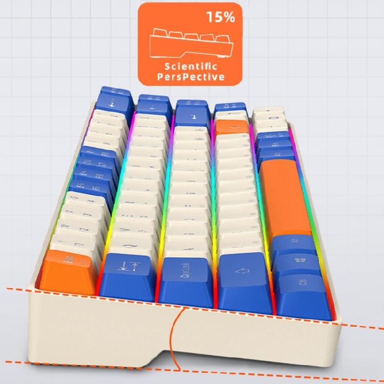 Compactly Mechanical Keyboard 68Keys Wire Keyboard with LED Backlighting and Durability Build Quality High Performances