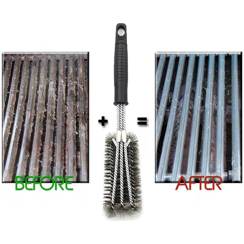 Grill Cleaning Brush BBQ Tool Steel Wire Grill Brush Stainless Steel Bristles Non-stick Cleaning Brushes Barbecue Accessories