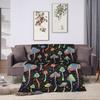 Psychedelic Mushrooms Blanket Cover  Fleece Throw Blanket Summer Air Conditioning Decoration Lightweight Bedspreads