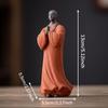 Chinese Buddha Statue Monk Figure Tea Pet Stylish and Elegant Home Decoration Monk Figurine for Business Car Living Room Yard