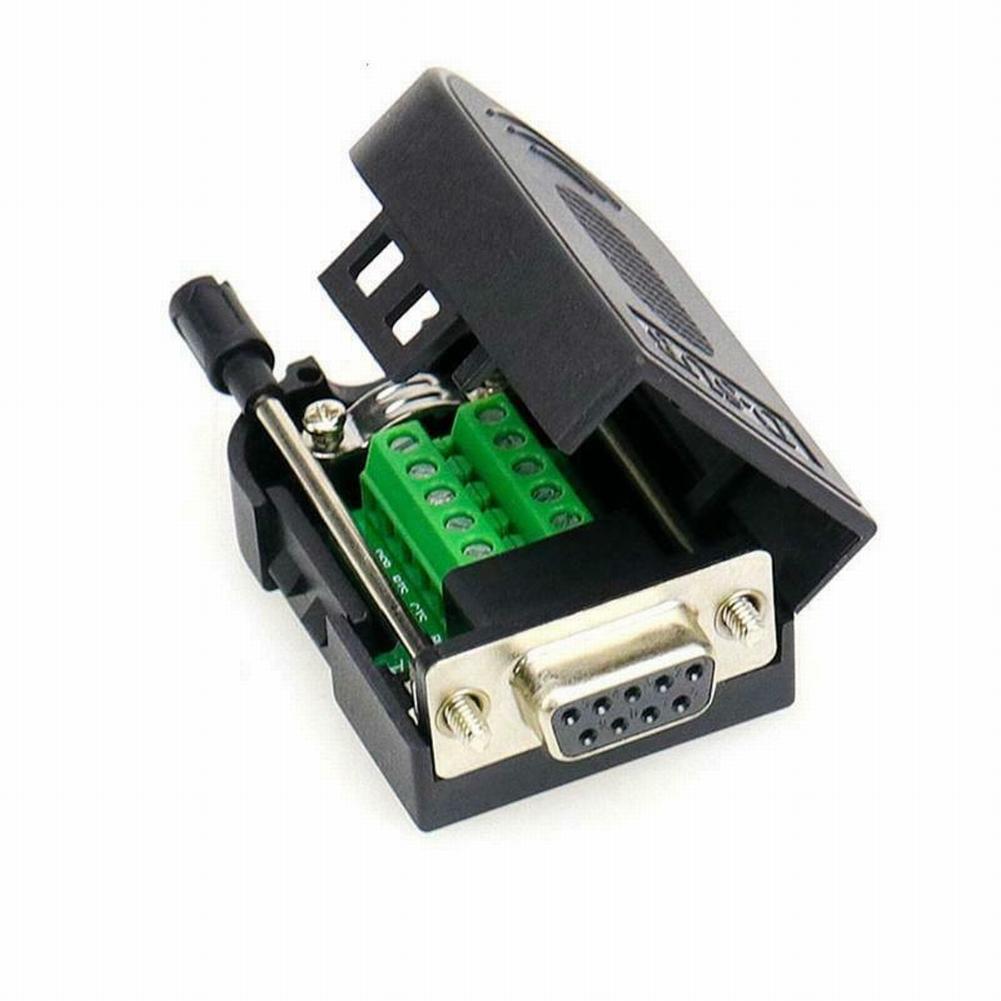 Black Electrostatic Rubber Core 9pin DB9 Connector DSUB Serial Adapter Breakout Board with Recyclable PVC Shell