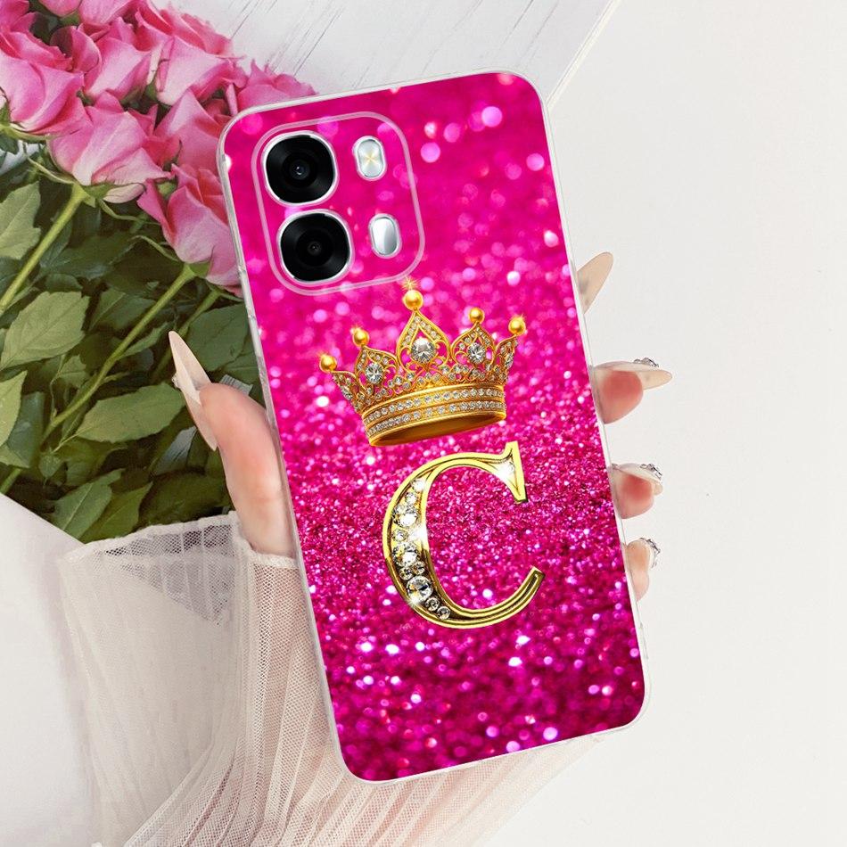 For OPPO A6s CPH2789 2026 Fashion Crown Letter Phone Case For Oppo A6S 5G Soft Silicone TPU Cases