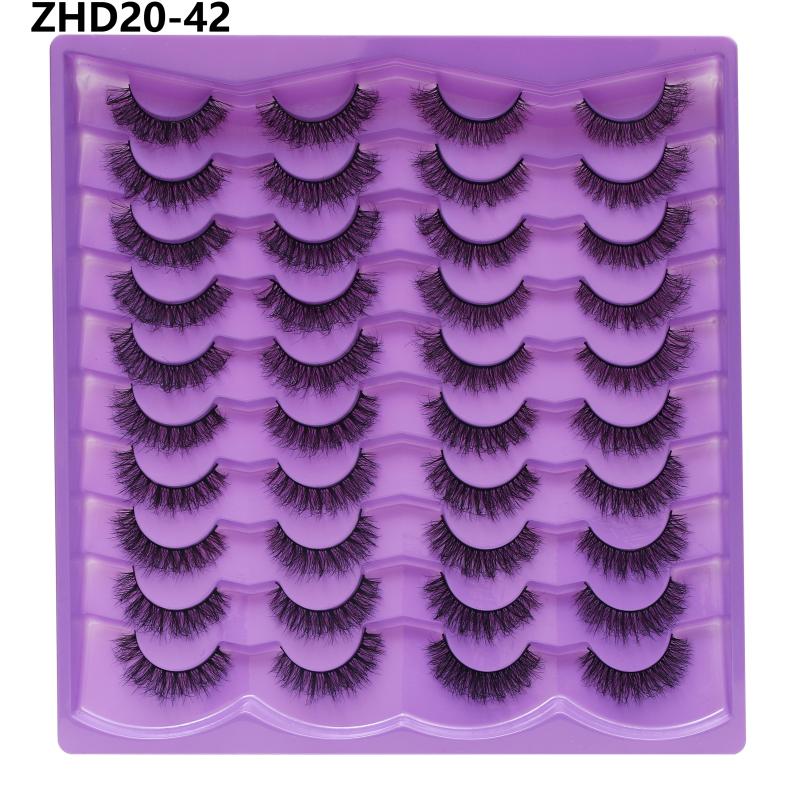 20 Pairs Faux Mink Lashes 3D Fluffy Natural Lashes Makeup False Eyelashes Russian Strip Lashes Eyelash Extension