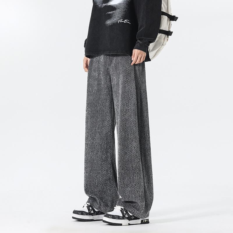 

Casual Long Pants Men s Spring and Autumn New Thin and Drape Sweatpants Straight-leg Pants XXXL темно-серого