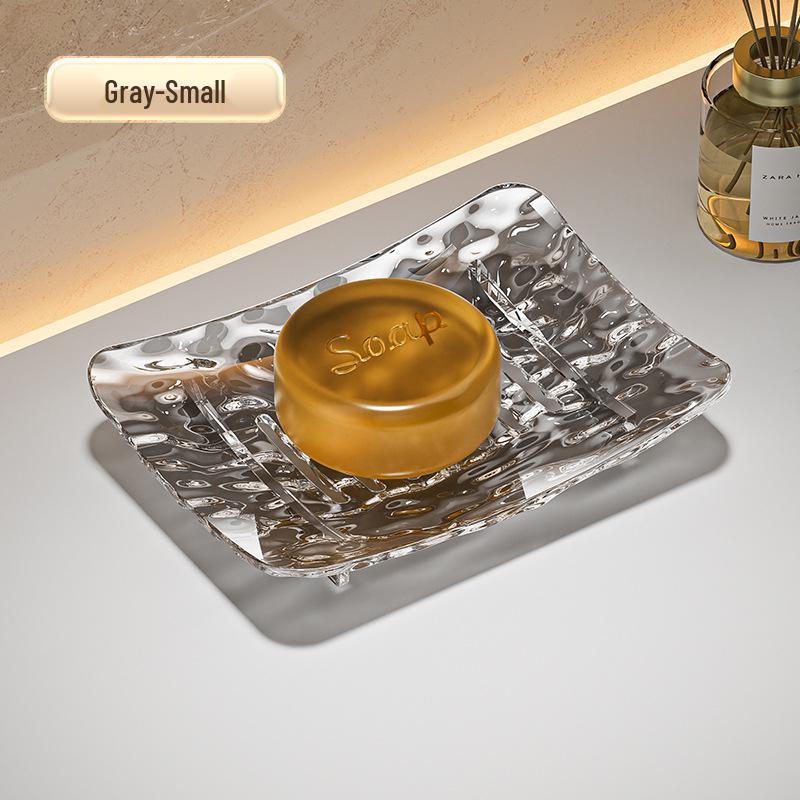 

Glacier Textured Punch-Free Soap Dish for Bathroom or Dorm Countertops