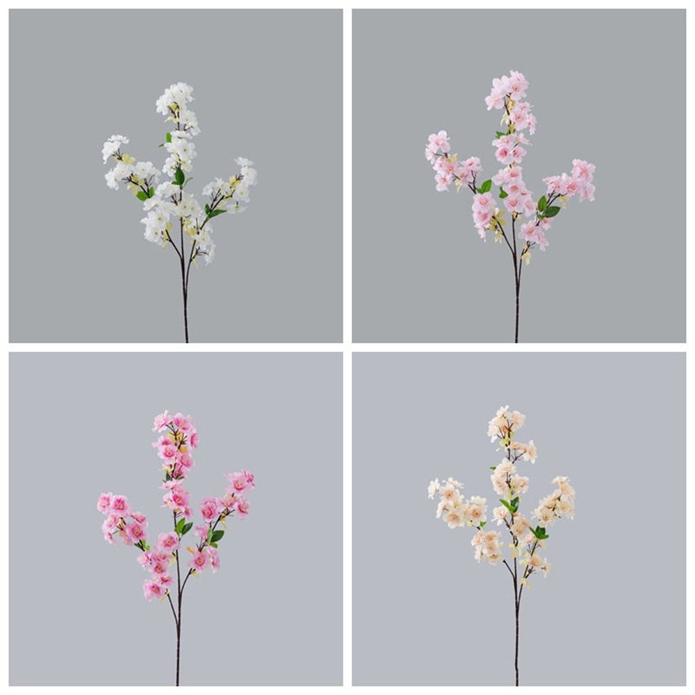 Elegant Artificial Peach Blossom Branch Real Touch Fake Flower Silk Cherry Blossom Wedding Decor