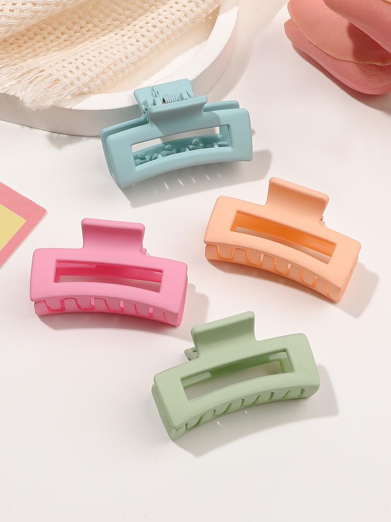 4 Pack Compact Square Claw Hair Clips Colorful Hair Accessories For Women And Girls Non-Slip Matte Jaw Clips For Thick And Thin X