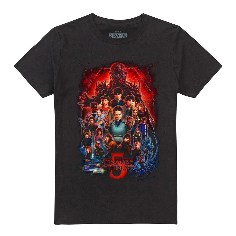Футболка унисекс с постером Stranger Things 5, S-5XL, Черная S