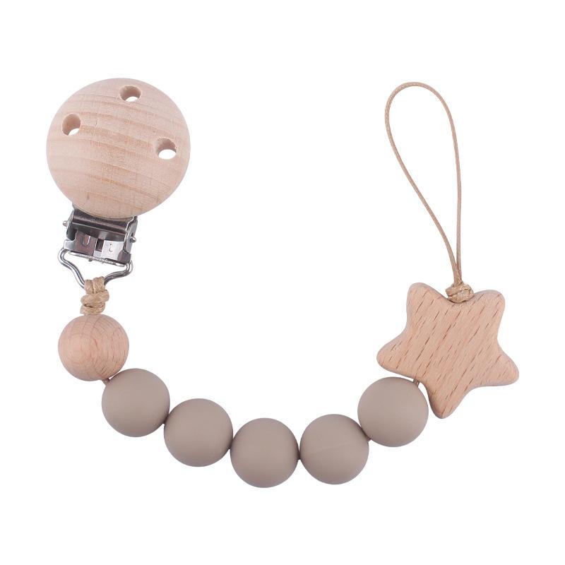 Baby Pacifier Chain Silicone Beads Soother Nipple Clip Infant Dummy Holder Strap for Baby Chew Toy Teether Teething BPA Free