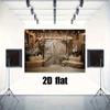2D Flat Banner, 1 Piece of Rural Barn Background Fabric with Floral Farmhouse Decoration. Lightweight Polyester Banner.