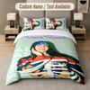 Billie Eilish 3Pcs Bedding Set, Personalized Custom Name Text, 1 Duvet Cover & 2 Pillowcases For Bedroom