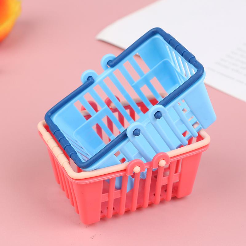 Shopping Basket Toys Kids Mini Supermarket Shopping Hand Basket Model Dollhouse
