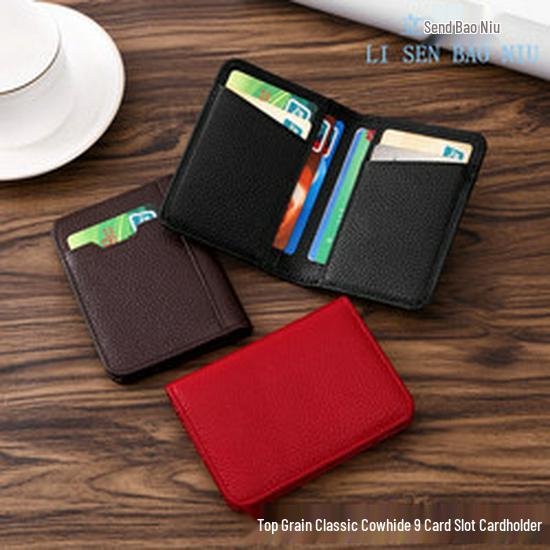 Top-Grain Cowhide Leather Wristlet: Key Pouch, Coin Purse, Card Holder, Wear-Resistant Multifunctional Small Handbag.