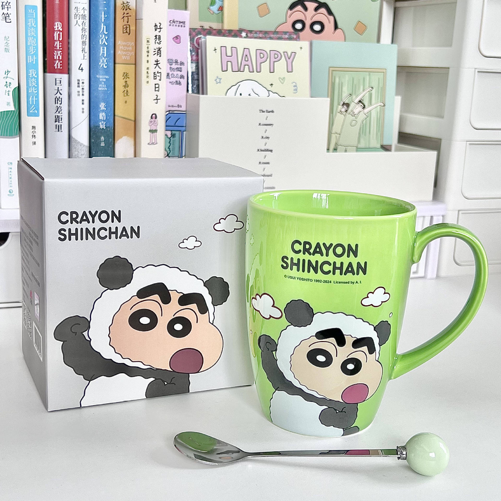 

Crayon small new water cup high value cute children s ceramic mug office coffee cup girl birthday gift 401-500ml