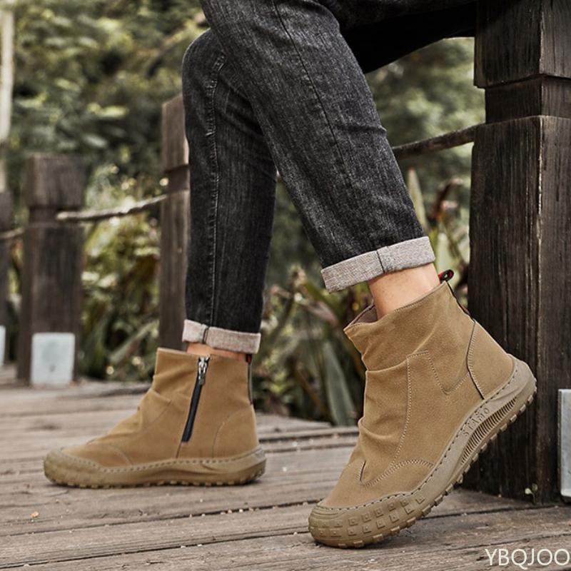 Casual Comfortable Fashionable High Top Boots Autumn New Breathable Workwear Shoes Trendy  Versatile Anti Slip Safety Shoes