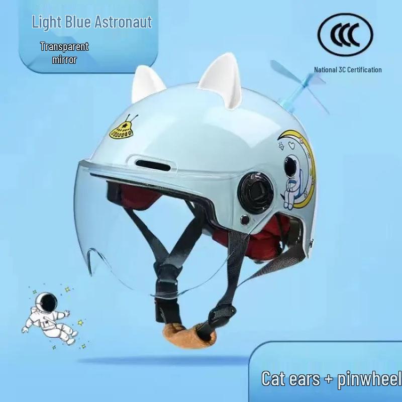 Certified Children's Cute Motorcycle and Electric Scooter Helmet - All-Season, Half Helmet for Summer Use