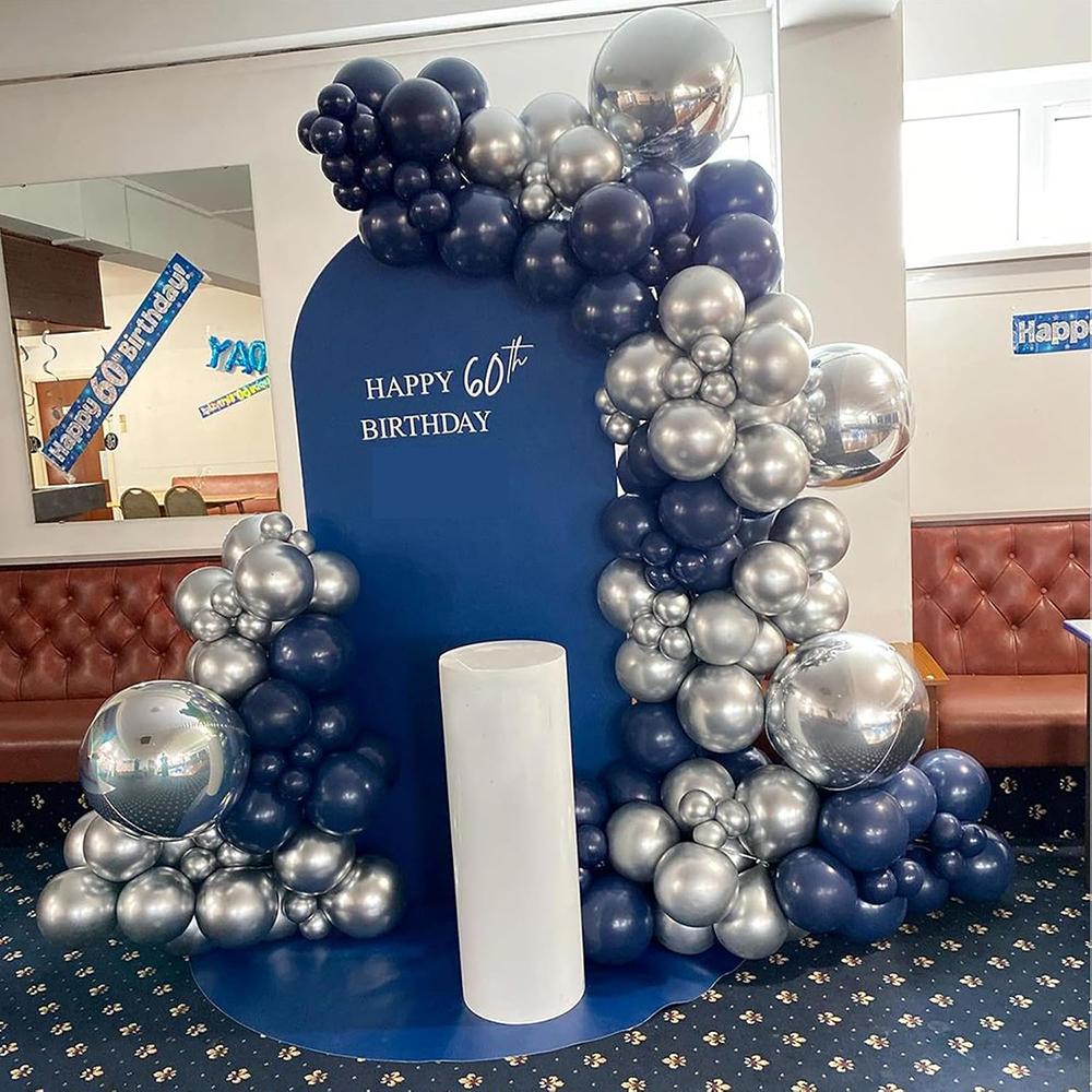 Navy Blue Balloons Garland Bule Silver Balloon Arch Kit Baby Shower Graduation Wedding Anniversary Kid Birthday Party Decoration