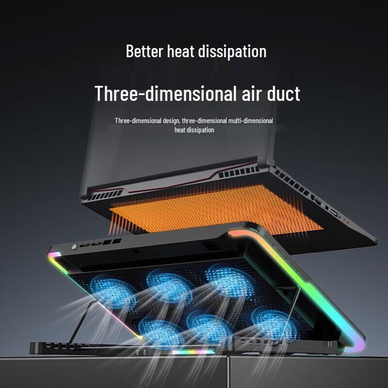 Gaming Laptop Cooling Stand with LED