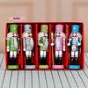 S-1/5Pcs Holiday Small Hanging Decoration 13CM Colorful Glitter Nutcracker Soldier Puppets Christmas Wooden Ornaments